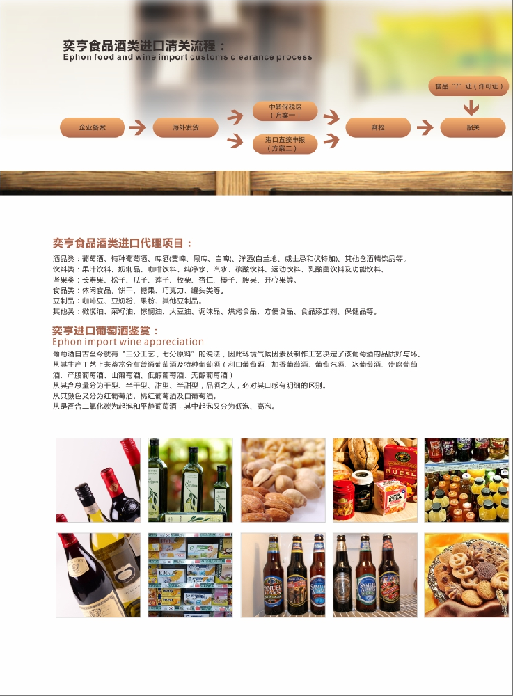 Ephon專業提供食品酒類進出口清關物流倉儲配送等解決方案