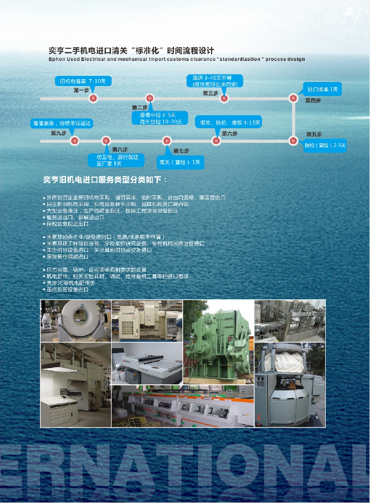 EPH為您提供一條龍的新舊機電設備進出口清關服務方案